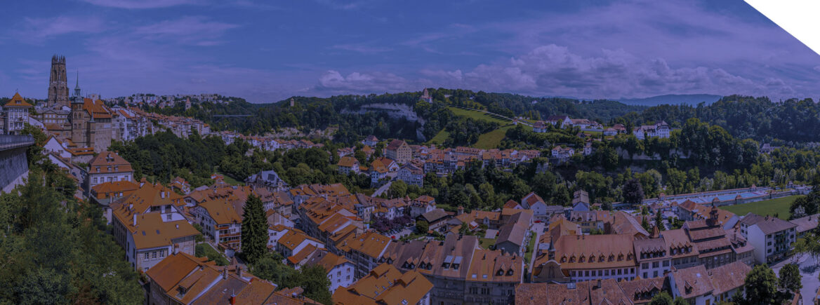 Panoramique de la vieille ville de Fribourg